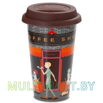 Многоразовый стакан DeLonghi Coffee Shop DLSC066 0.3 л (серый/коричневый)
